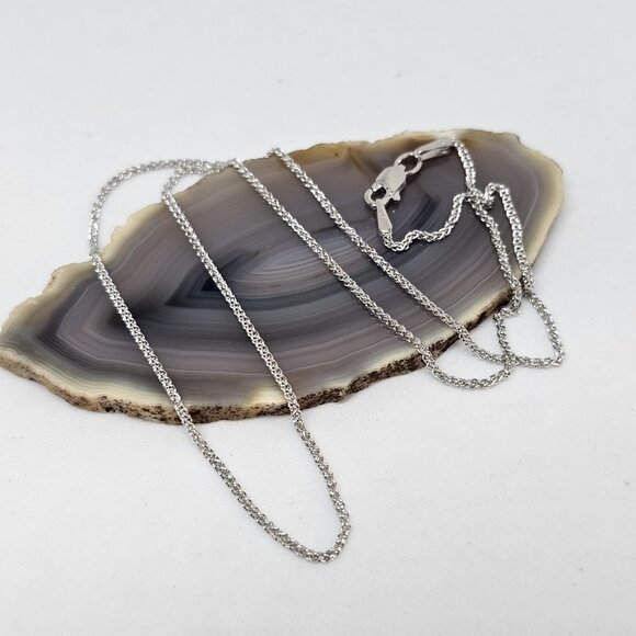 RCI 14K White Gold 1 mm Wheat Chain 16" 2.68 Grams Turkey - Picture 6 of 12